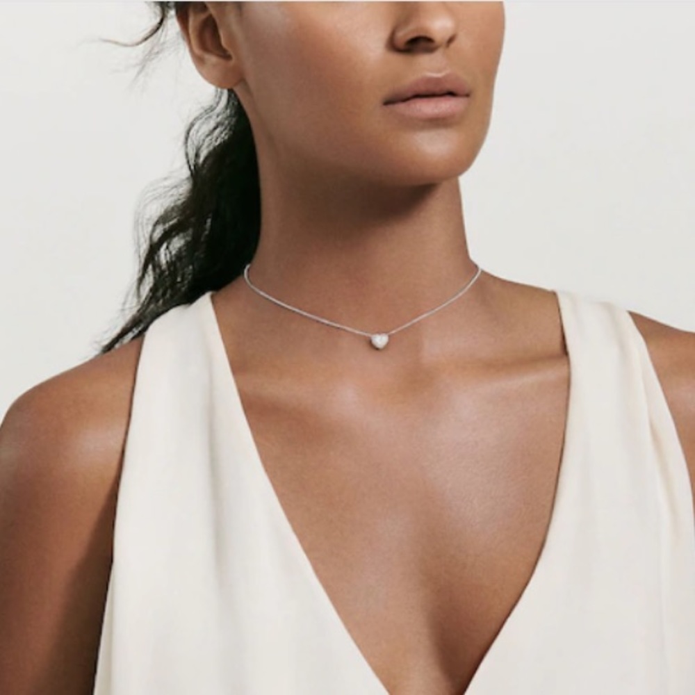 Nwt David Yurman Diamond Pave Heart Cable Necklace